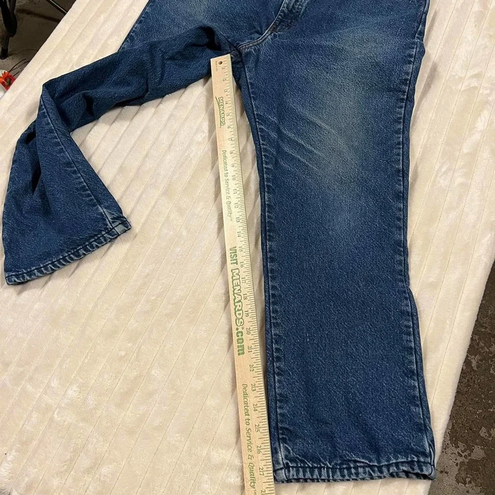 Vintage Dickies 36x28 Faded Denim Straight Leg Blue Jeans with Liner - Picture 6 of 8